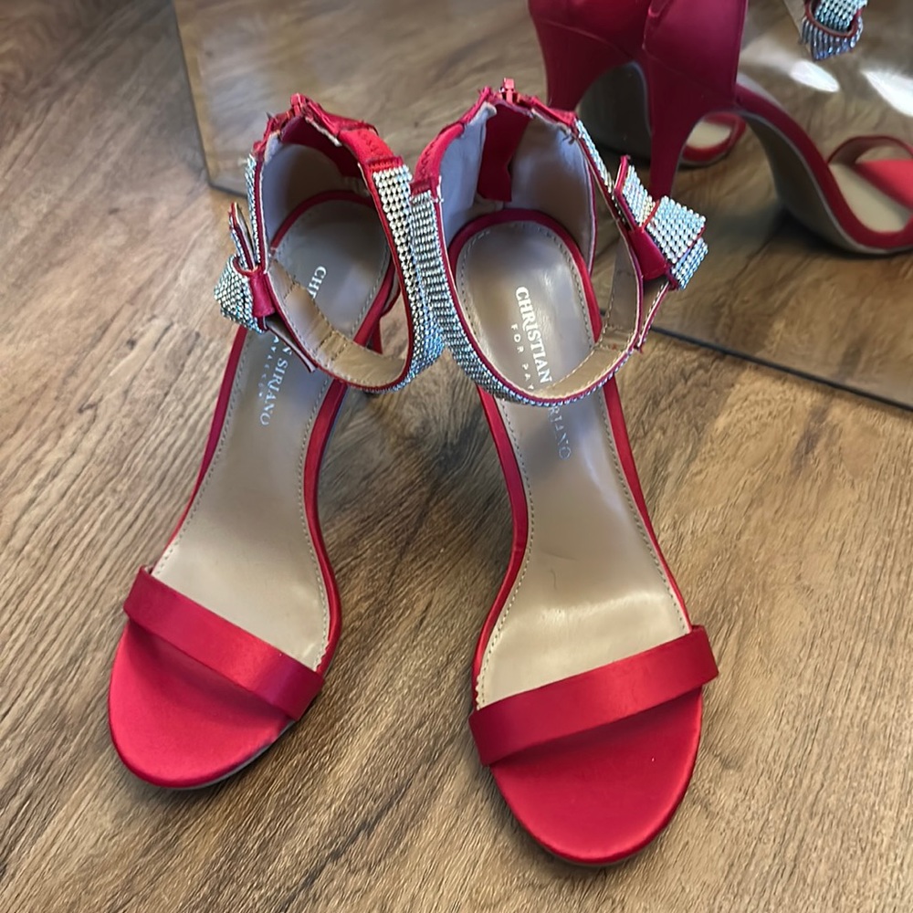 Never Worn Red Stiletto Christian Siriano Sandals Size 8